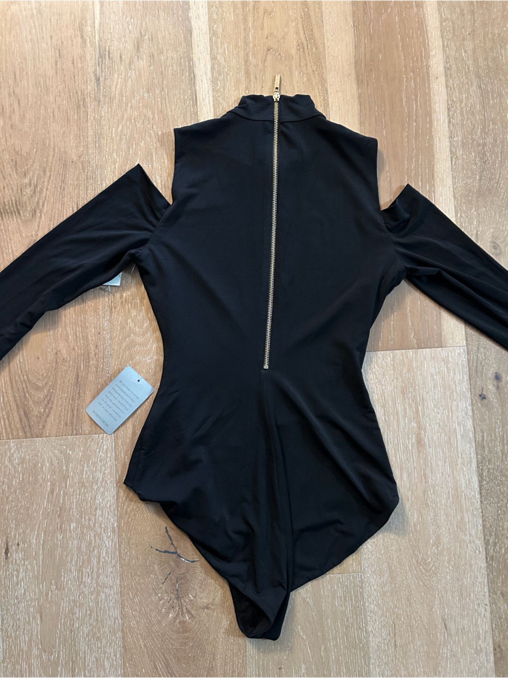 Eliza J Black Cold-Shoulder Mock Neck Bodysuit - Picture 2 of 10